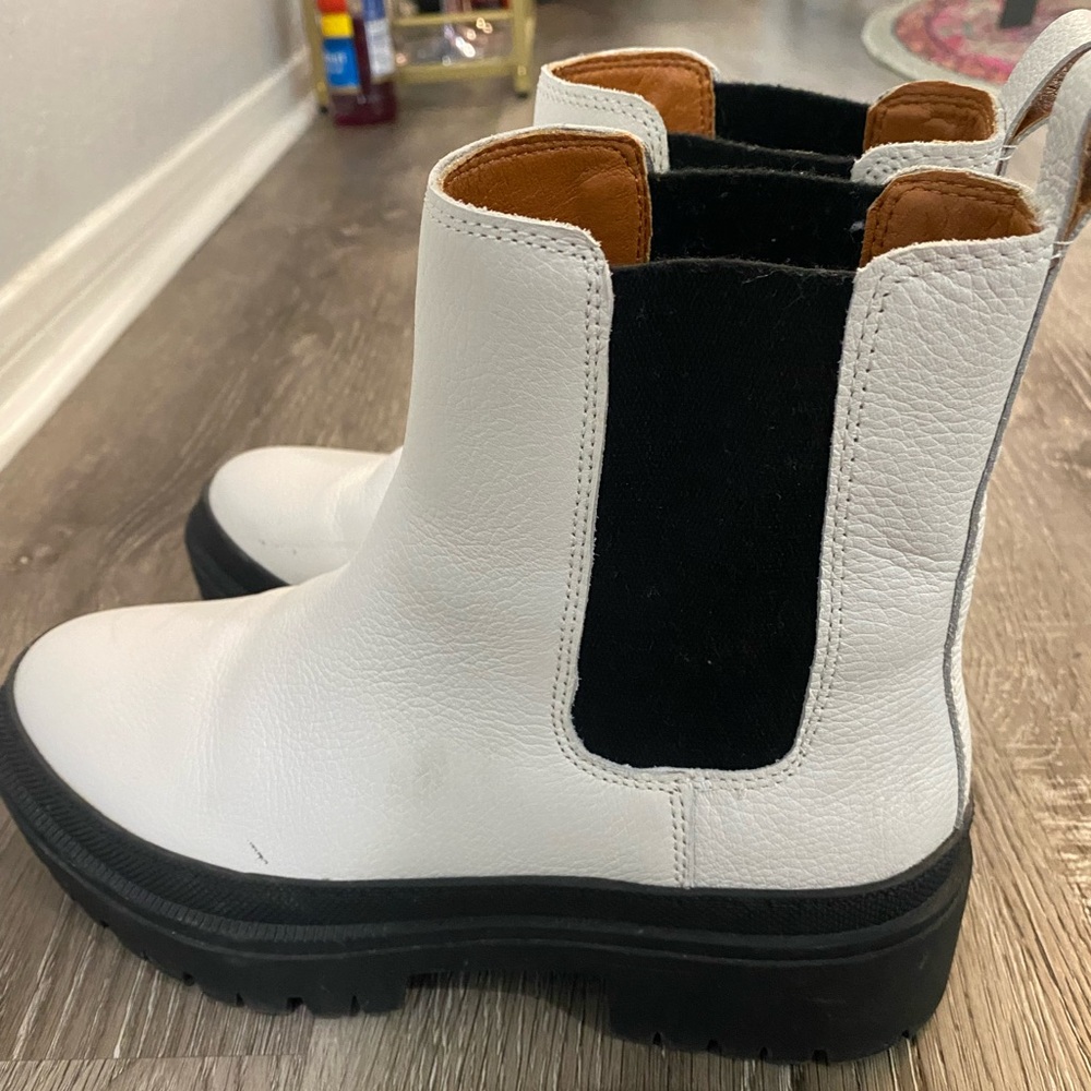 White and Black Ankle Boots